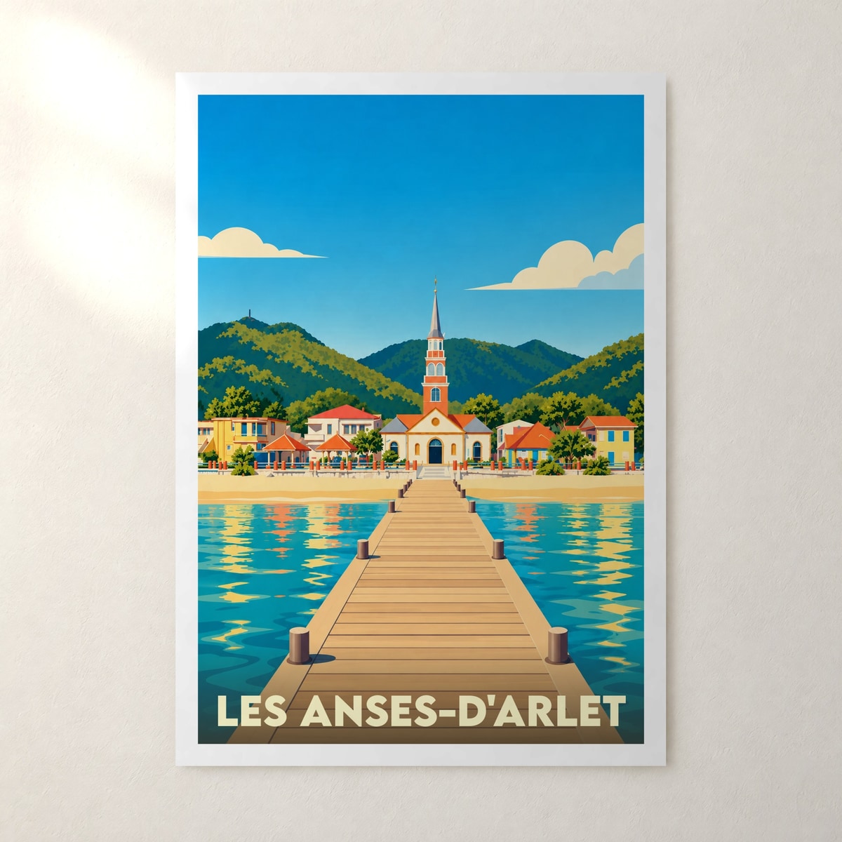 Affiche Les Anses-d'Arlet – sans cadre, accrochée au mur