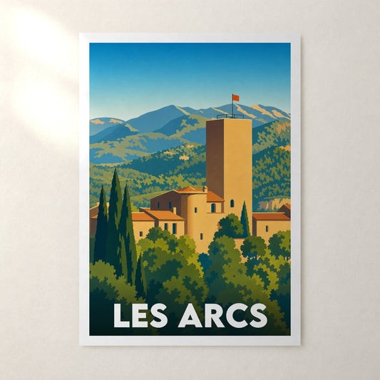 Affiche Les Arcs – sans cadre, accrochée au mur