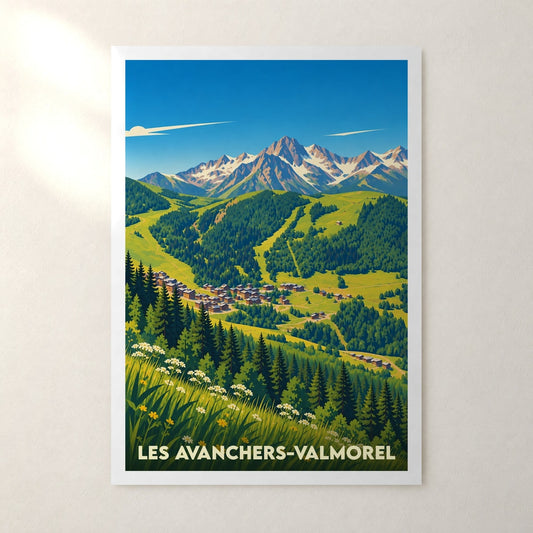 Affiche Les Avanchers-Valmorel – sans cadre, accrochée au mur