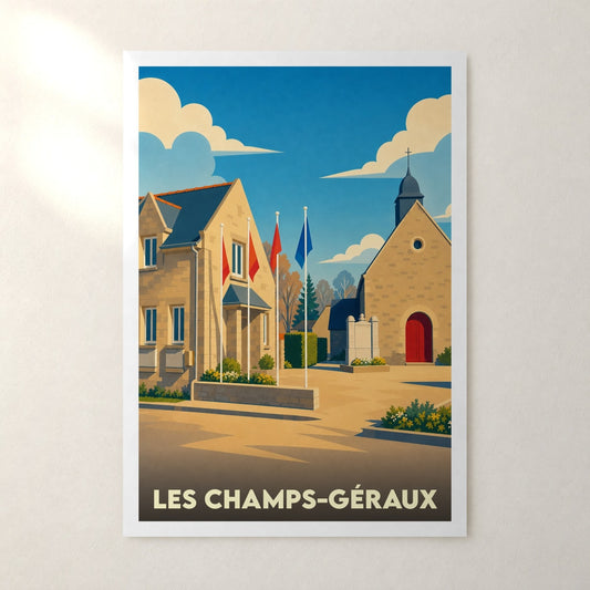 Affiche Les Champs-Géraux – sans cadre, accrochée au mur