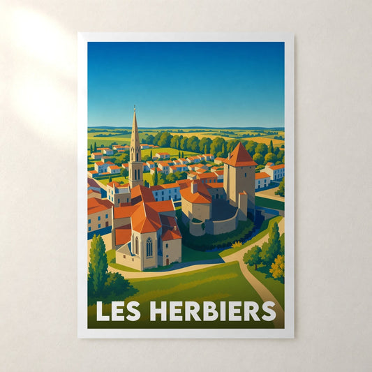 Affiche Les Herbiers – sans cadre, accrochée au mur