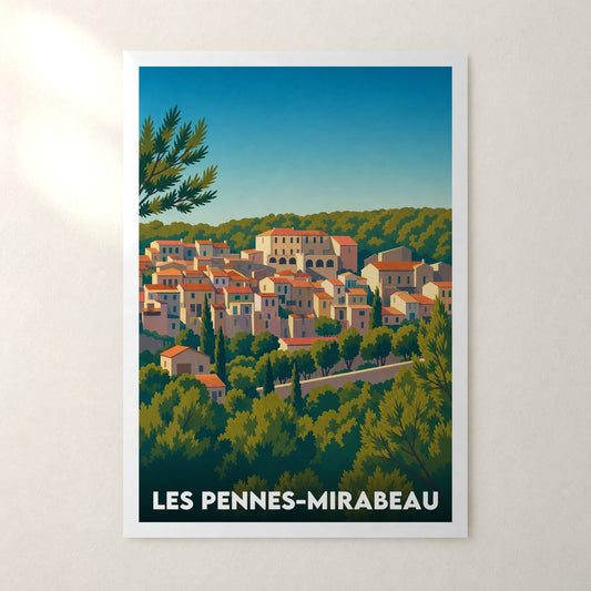 Affiche Les Pennes-Mirabeau – sans cadre, accrochée au mur
