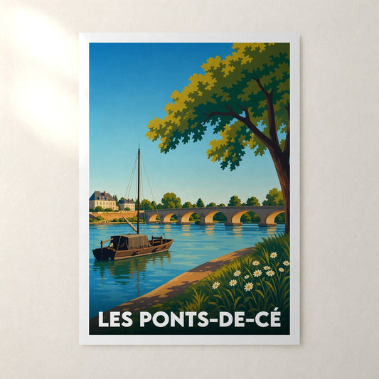 Affiche Les Ponts-de-Cé – sans cadre, accrochée au mur