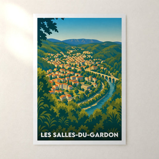 Affiche Les Salles-du-Gardon – sans cadre, accrochée au mur