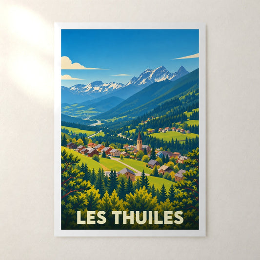 Affiche Les Thuiles – sans cadre, accrochée au mur