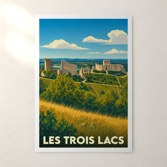 Affiche Les Trois Lacs – sans cadre, accrochée au mur