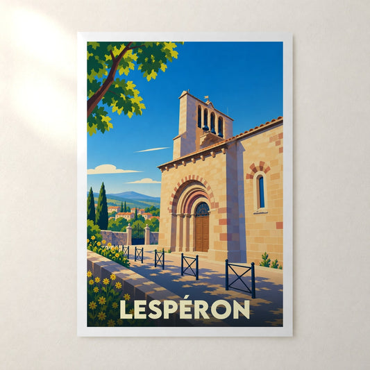 Affiche Lespéron (Ardèche) – sans cadre, accrochée au mur