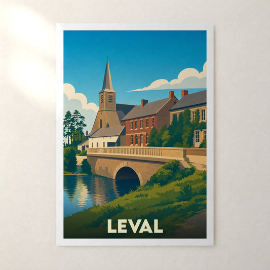 Affiche Leval – sans cadre, accrochée au mur