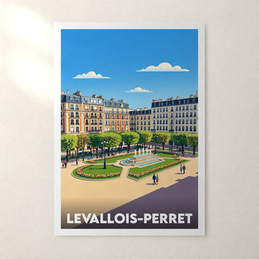 Affiche Levallois-Perret – sans cadre, accrochée au mur