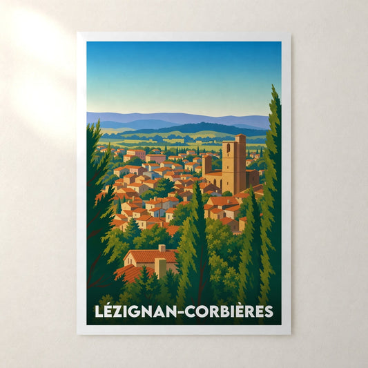 Affiche Lézignan-Corbières – sans cadre, accrochée au mur