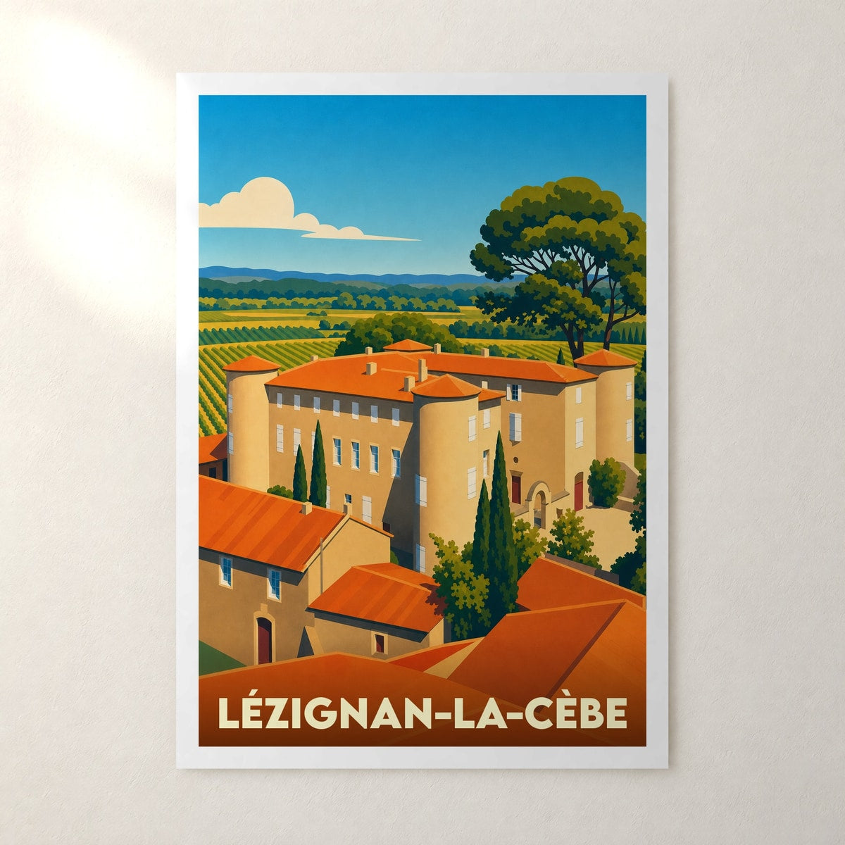 Affiche Lézignan-la-Cèbe – sans cadre, accrochée au mur