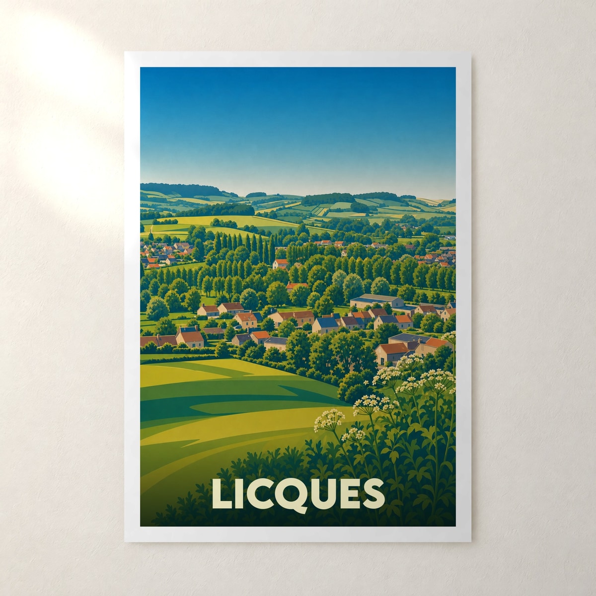 Affiche Licques – sans cadre, accrochée au mur