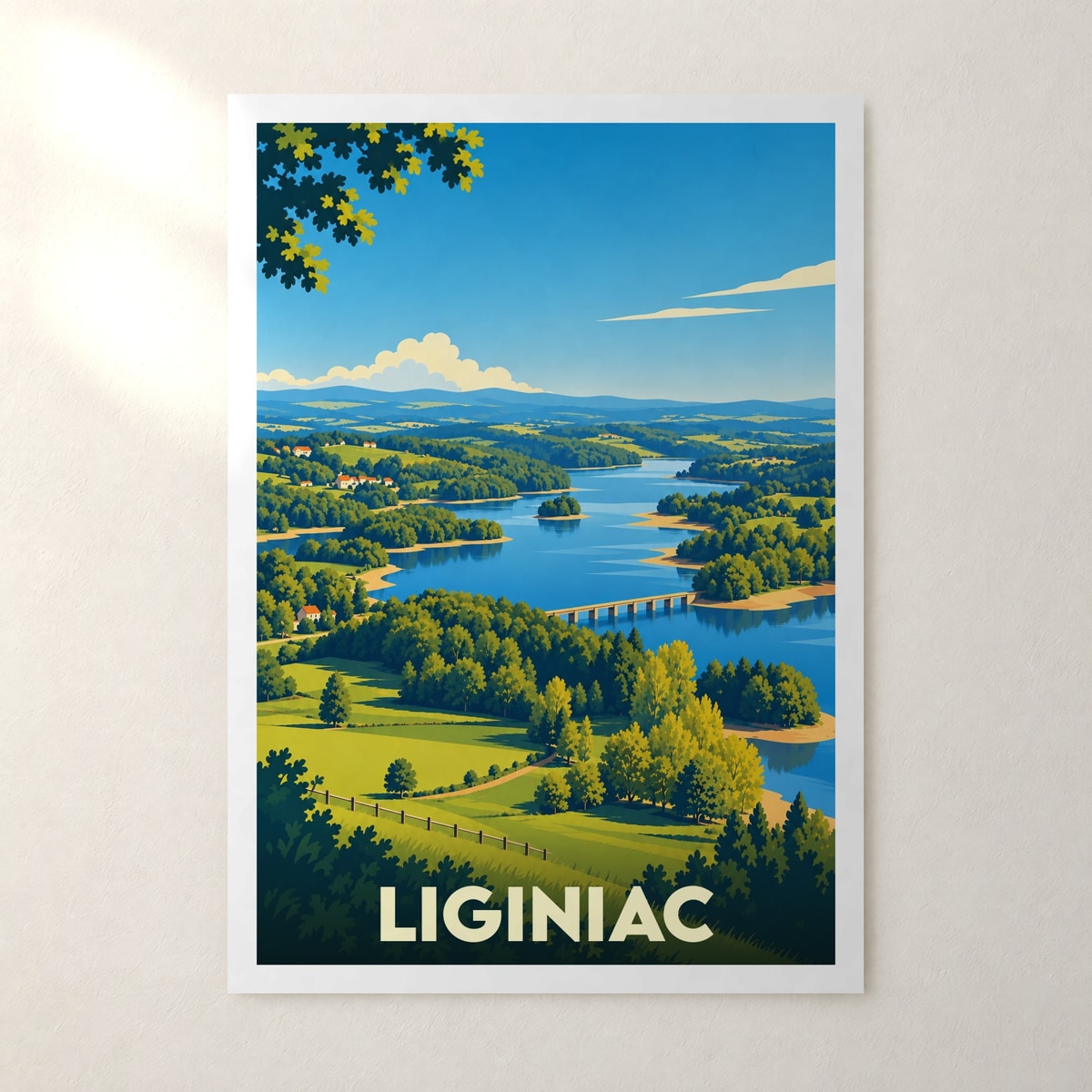 Affiche Liginiac – sans cadre, accrochée au mur
