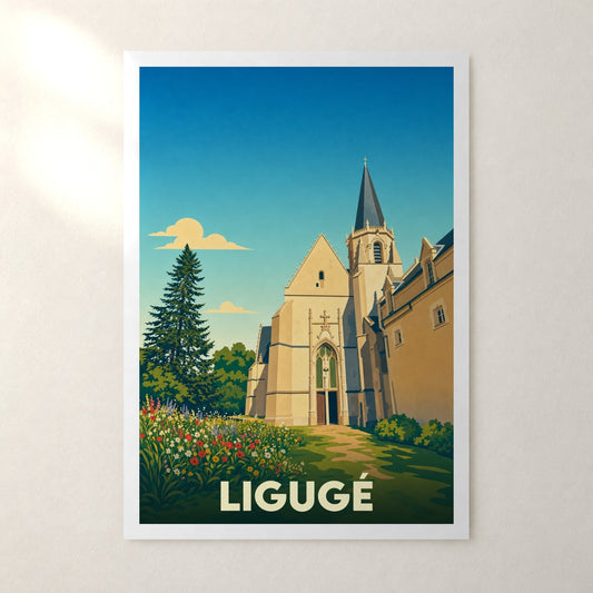 Affiche Ligugé – sans cadre, accrochée au mur