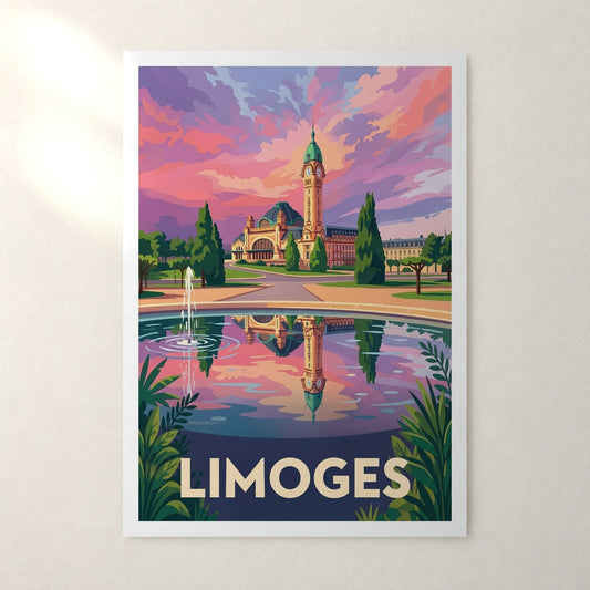 Affiche Limoges – sans cadre, accrochée au mur