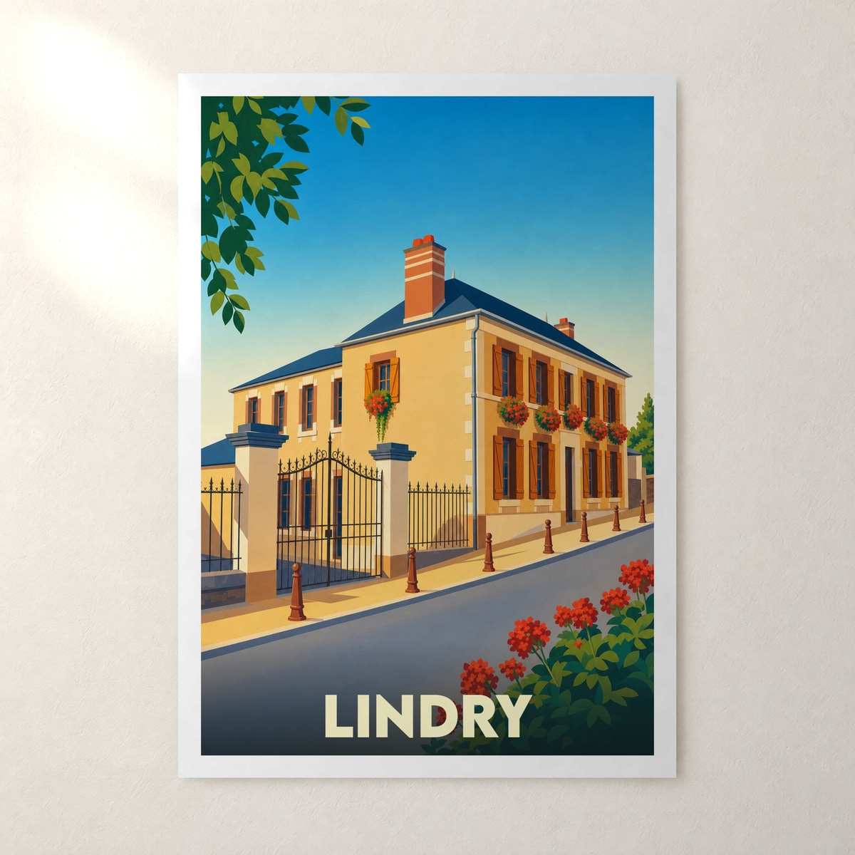 Affiche Lindry – sans cadre, accrochée au mur