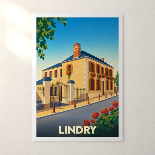 Affiche Lindry – sans cadre, accrochée au mur