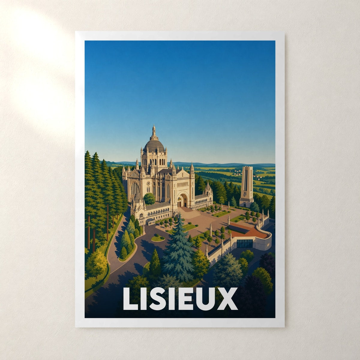 Affiche Lisieux – sans cadre, accrochée au mur