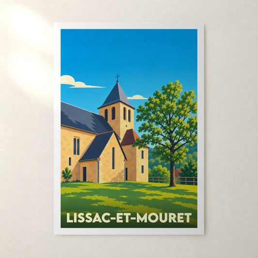 Affiche Lissac-et-Mouret – sans cadre, accrochée au mur