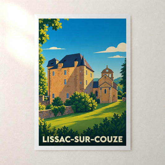 Affiche Lissac-sur-Couze – sans cadre, accrochée au mur