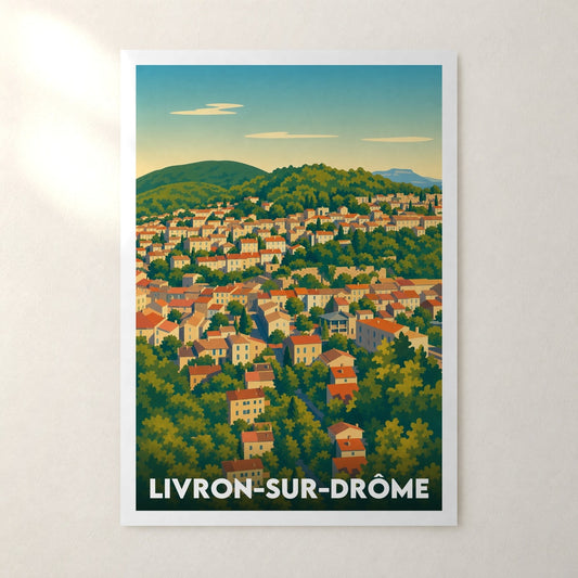 Affiche Livron-sur-Drôme – sans cadre, accrochée au mur