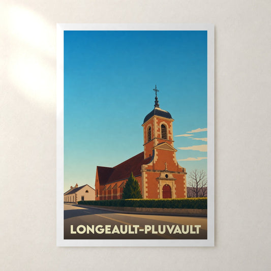 Affiche Longeault-Pluvault – sans cadre, accrochée au mur