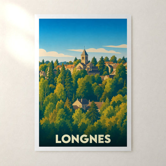 Affiche Longnes – sans cadre, accrochée au mur