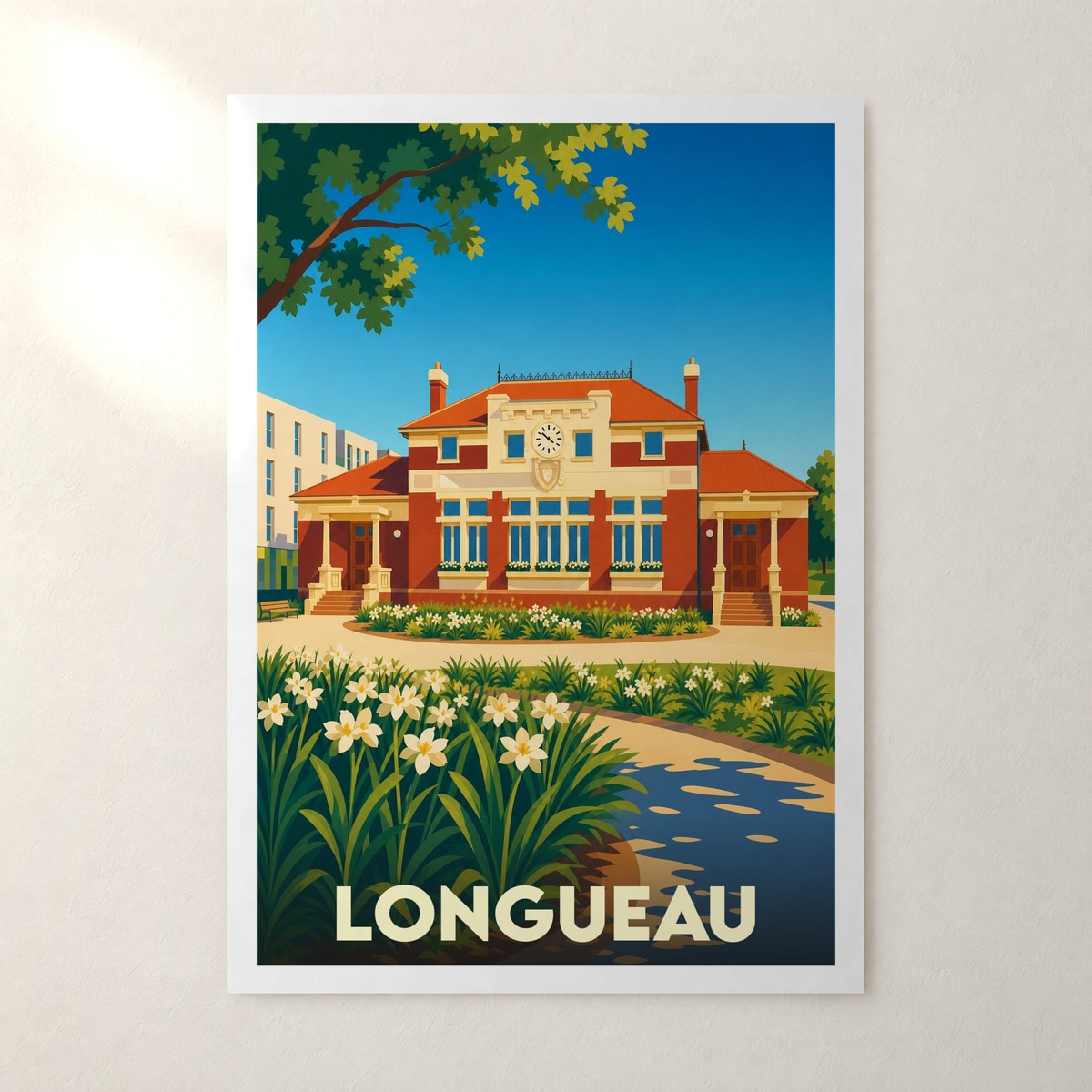 Affiche Longueau – sans cadre, accrochée au mur