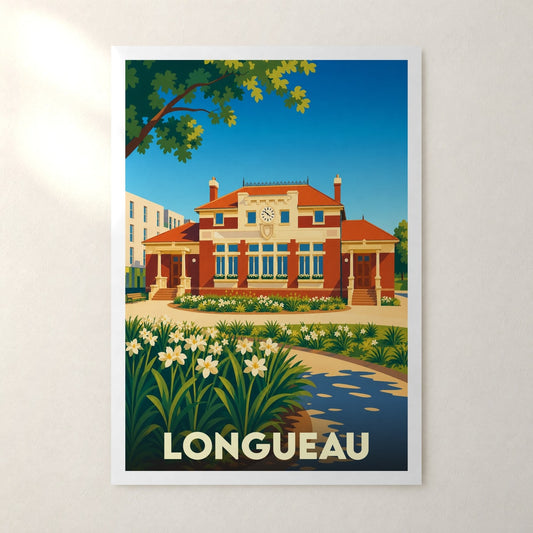 Affiche Longueau – sans cadre, accrochée au mur