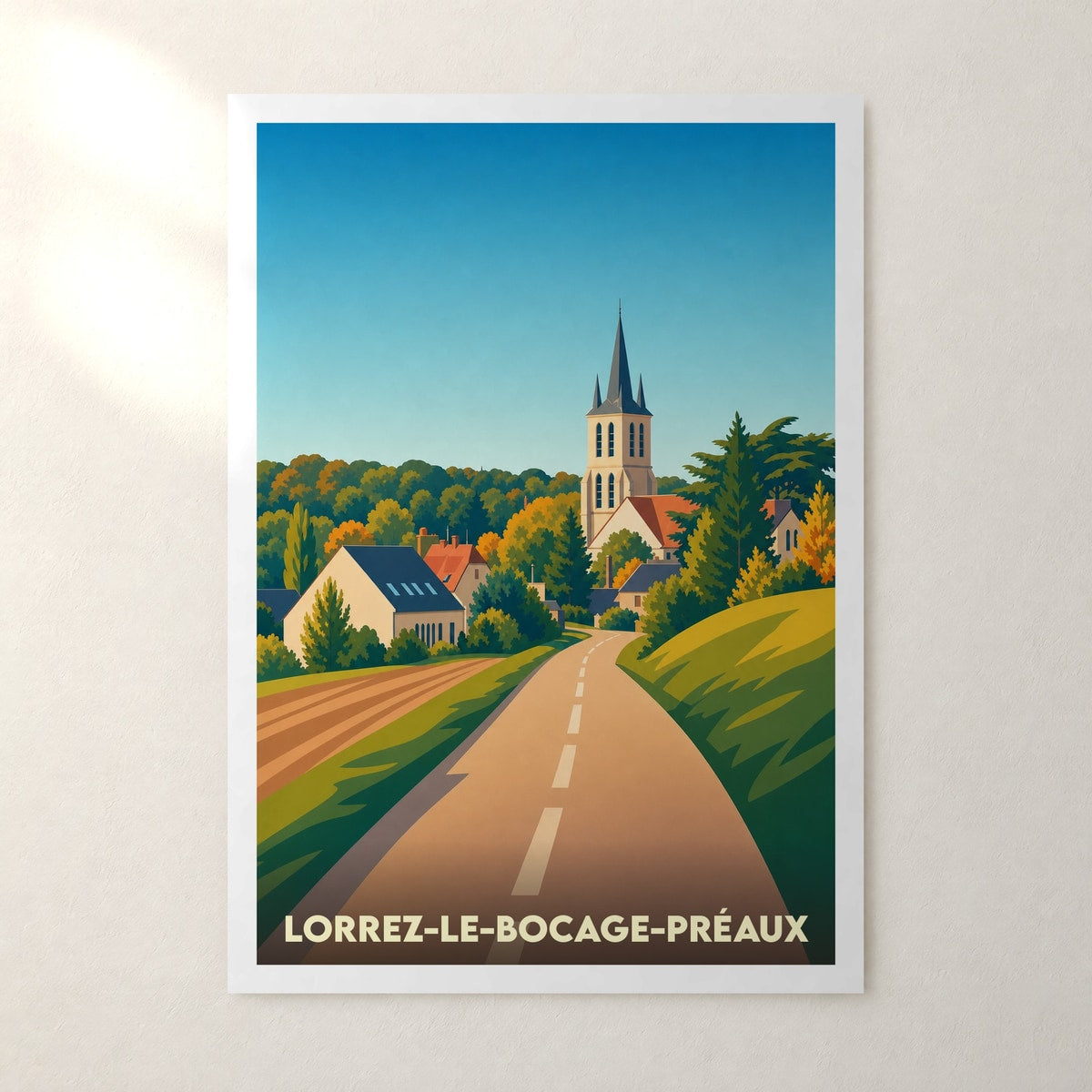 Affiche Lorrez-le-Bocage-Préaux – sans cadre, accrochée au mur