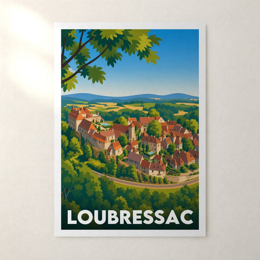 Affiche Loubressac – sans cadre, accrochée au mur