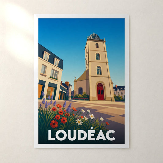 Affiche Loudéac – sans cadre, accrochée au mur