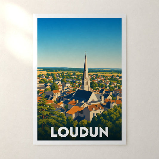 Affiche Loudun – sans cadre, accrochée au mur