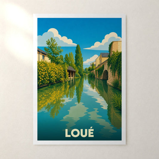 Affiche Loué – sans cadre, accrochée au mur