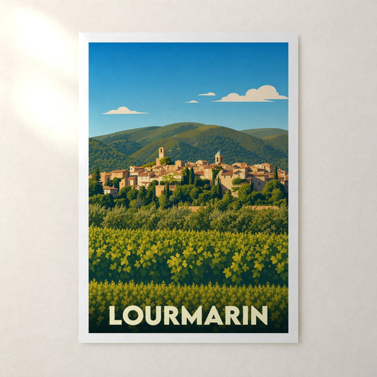 Affiche Lourmarin – sans cadre, accrochée au mur