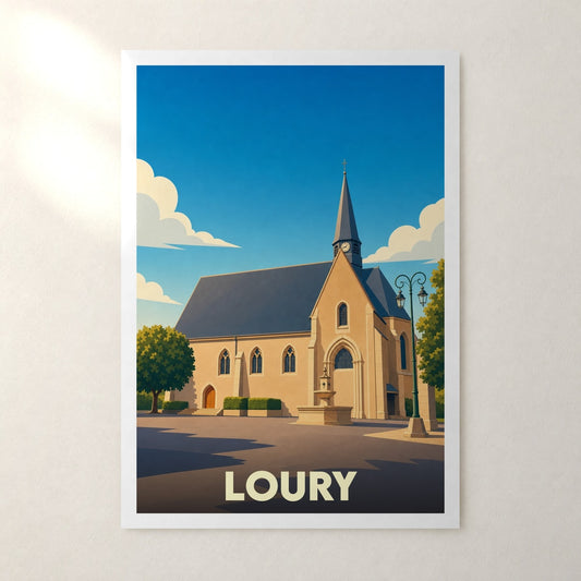 Affiche Loury – sans cadre, accrochée au mur