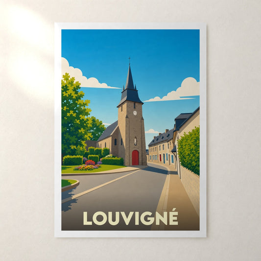 Affiche Louvigné – sans cadre, accrochée au mur