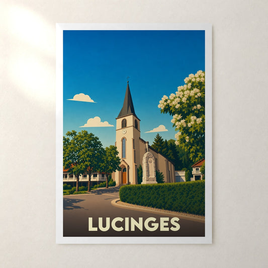 Affiche Lucinges – sans cadre, accrochée au mur