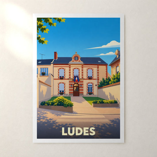 Affiche Ludes – sans cadre, accrochée au mur