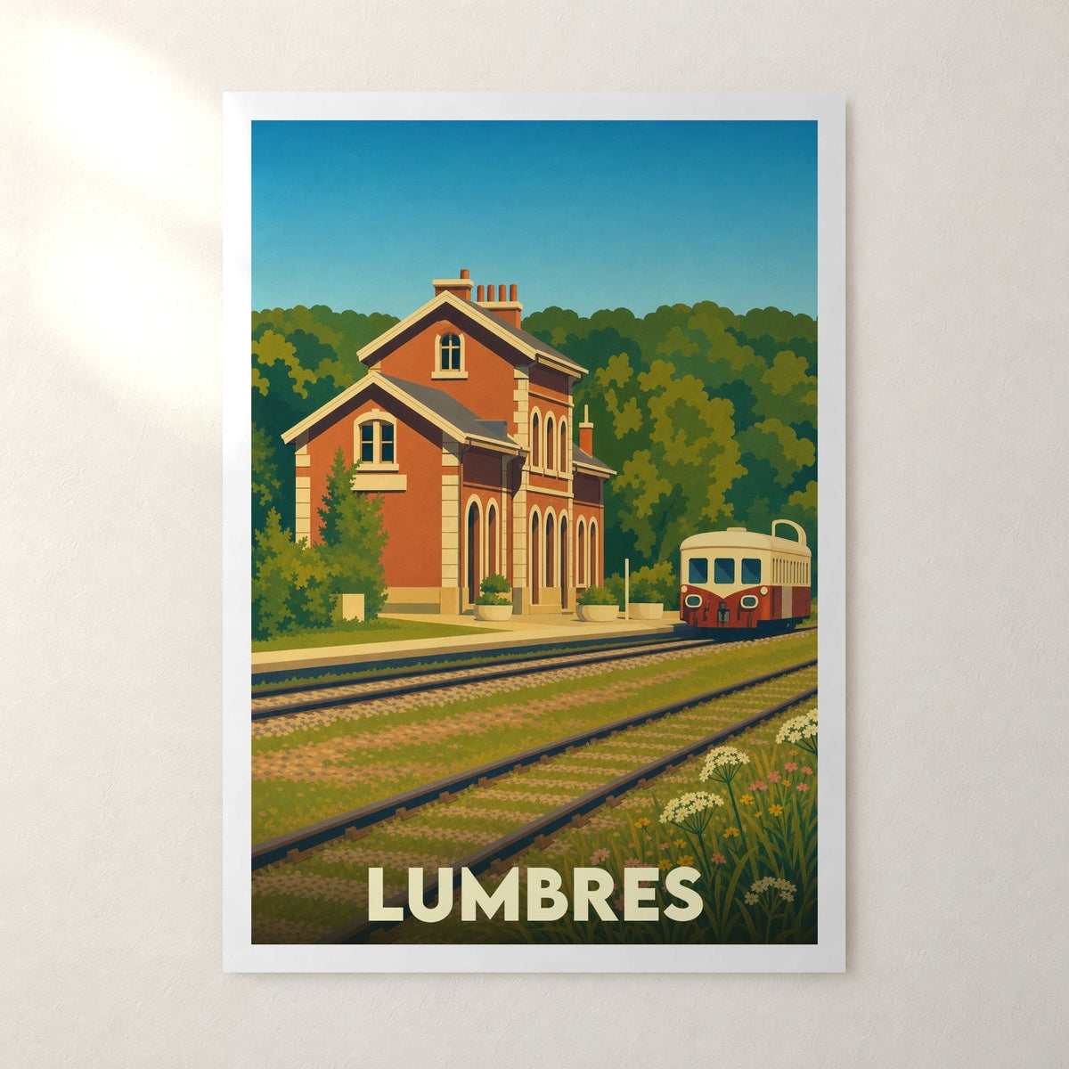 Affiche Lumbres – sans cadre, accrochée au mur