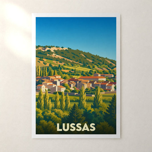 Affiche Lussas – sans cadre, accrochée au mur