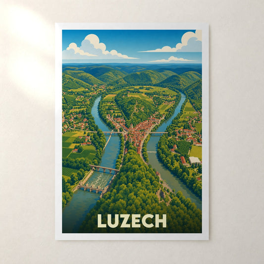Affiche Luzech – sans cadre, accrochée au mur