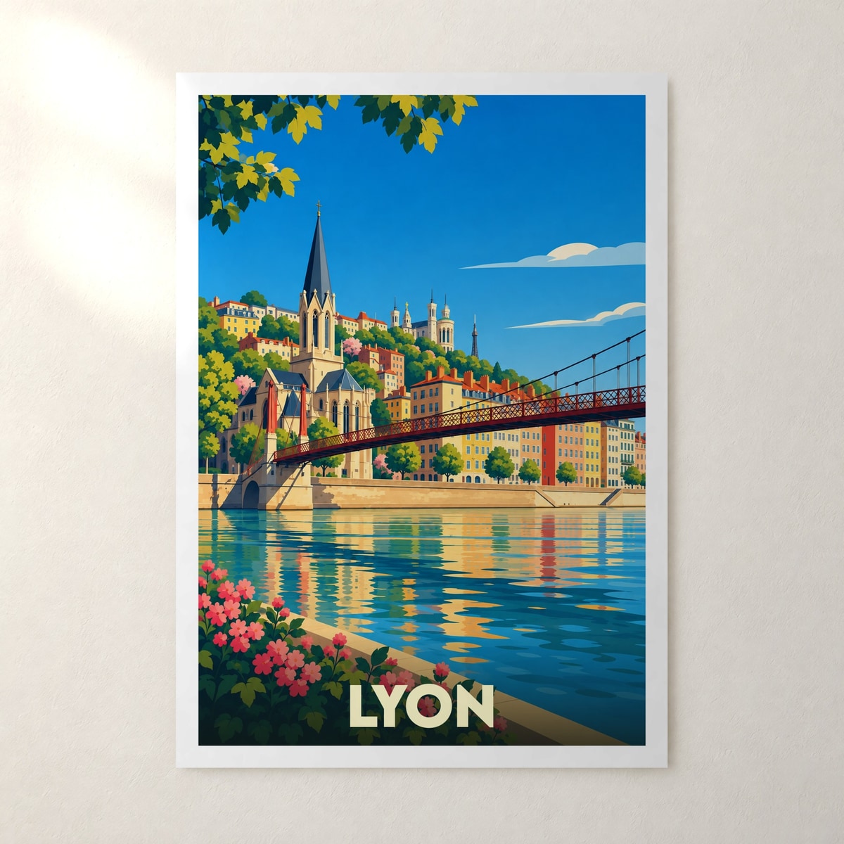 Affiche Lyon – sans cadre, accrochée au mur