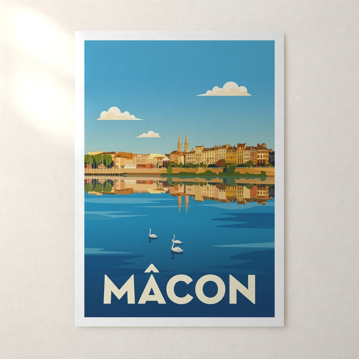 Affiche Mâcon – sans cadre, accrochée au mur