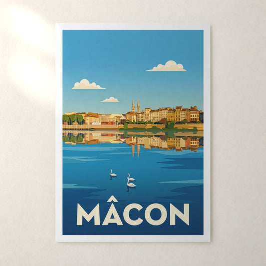 Affiche Mâcon – sans cadre, accrochée au mur