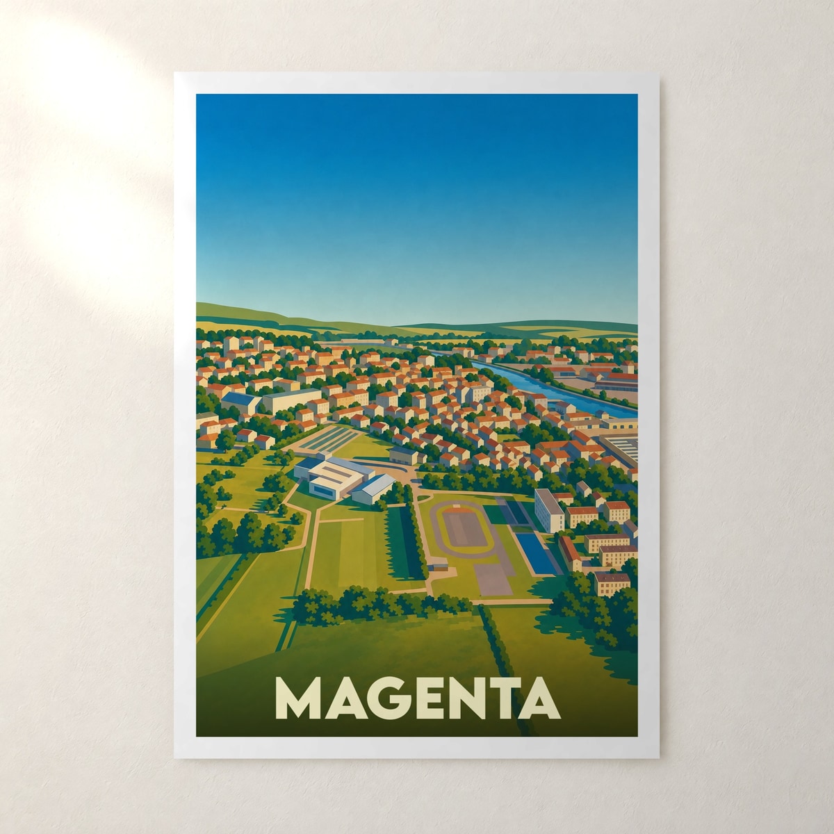 Affiche Magenta – sans cadre, accrochée au mur