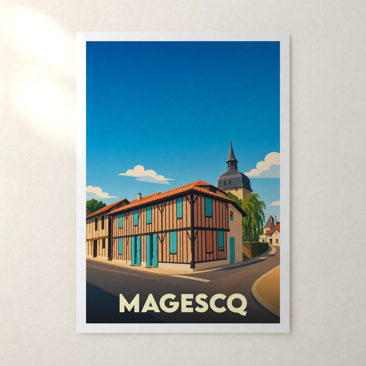 Affiche Magescq – sans cadre, accrochée au mur
