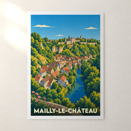 Affiche Mailly-le-Château – sans cadre, accrochée au mur