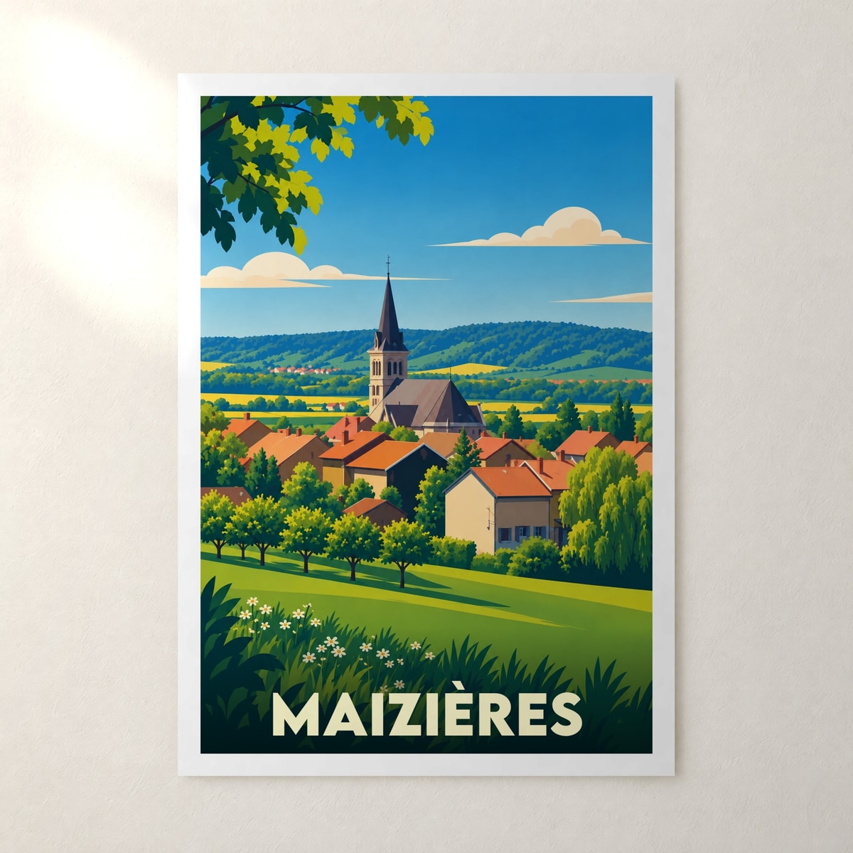 Affiche Maizières (Meurthe-et-Moselle) – sans cadre, accrochée au mur