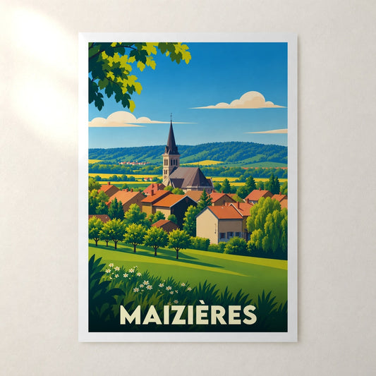 Affiche Maizières (Meurthe-et-Moselle) – sans cadre, accrochée au mur